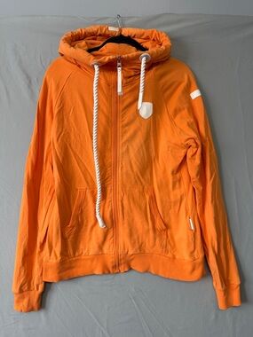 Wanakome Womens Luxe Zip Up Hoodie L Orange Lightweight Stretch Hiking Outdoors